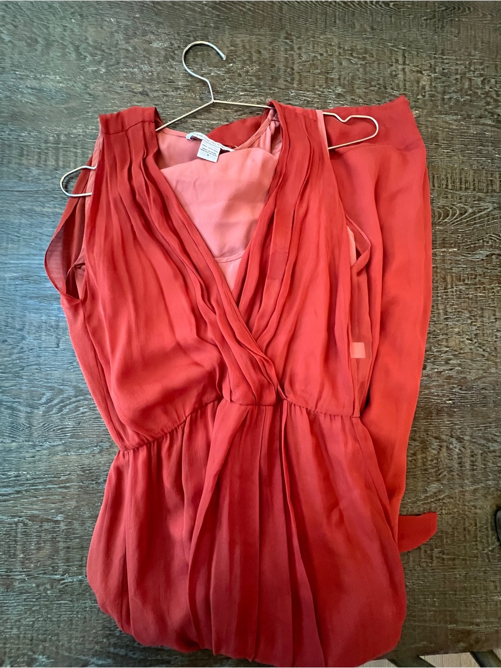 Sleeveless Rust Color Wrap Maxi Dress with Tie Waist. - Picture 10 of 10